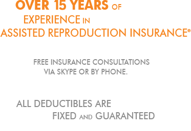 Over 15 Years of Experience in Assisted Reproduction Insurance, Free Insurance consultationations via Skype or Phone, All Deductibles are Fixed and Guaranteed.